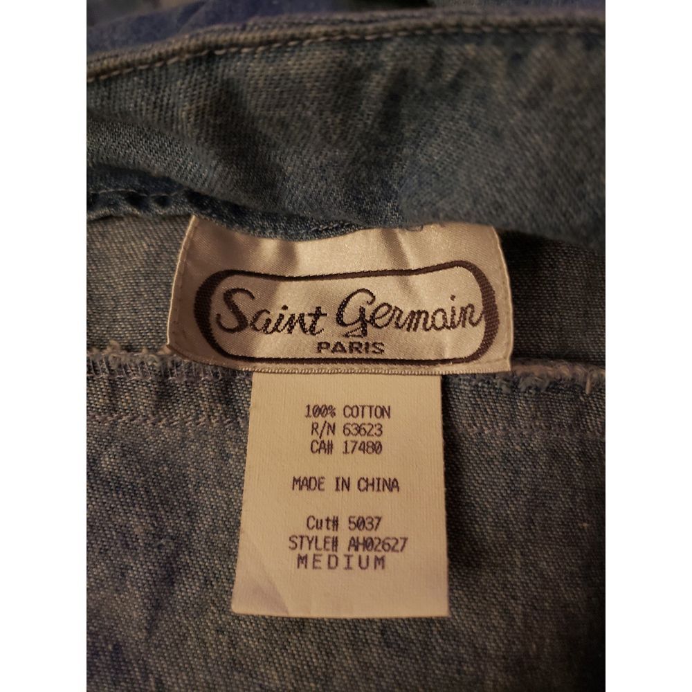 90s Saint Germain Bedazzled Denim Shirt - Picture 4 of 4